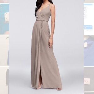 David’s Bridal Georgette dress, size 0. Biscotti